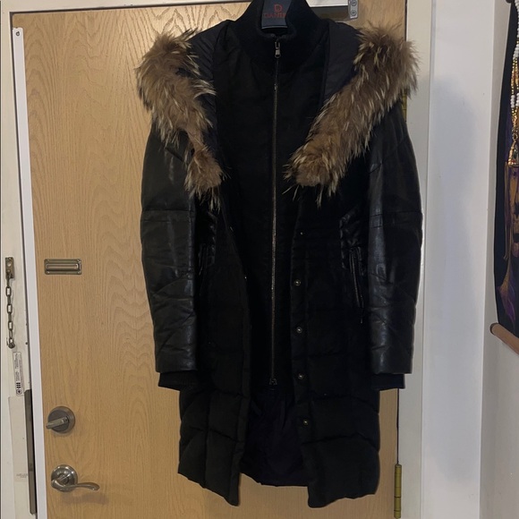 Danier Black Leather Jacket with REAL Fur Trim - Picture 8 of 13